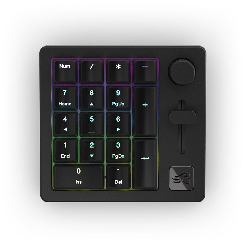 Glorious GMMK Wireless Numpad mekanisk Fox Switches svart bakside
