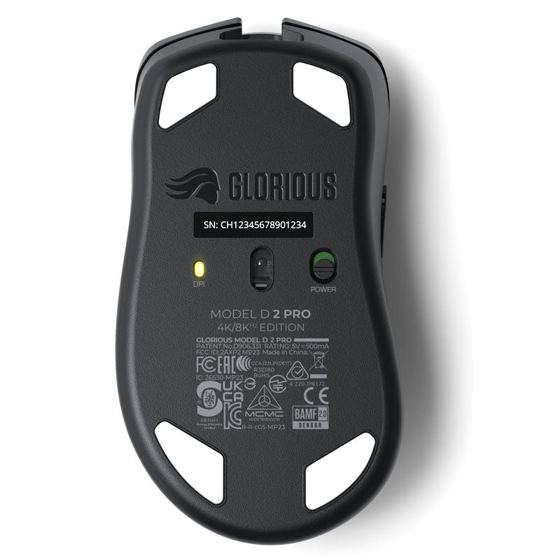 Sideprofil av Glorious Model D 2 PRO Wireless gamingmus svart