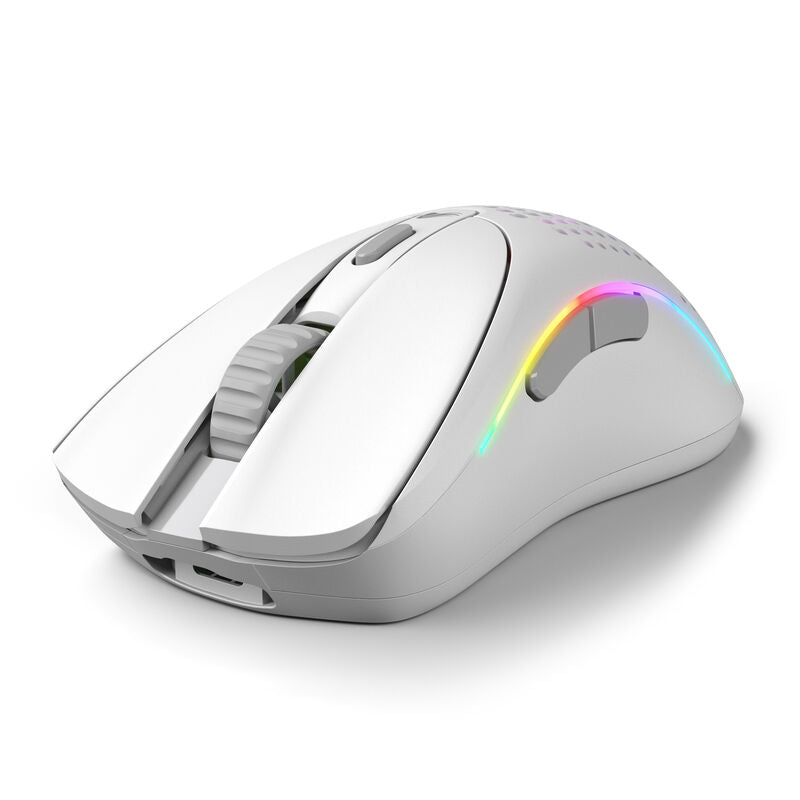 Glorious Model D 2 Wireless trådløs gamingmus hvit bakside
