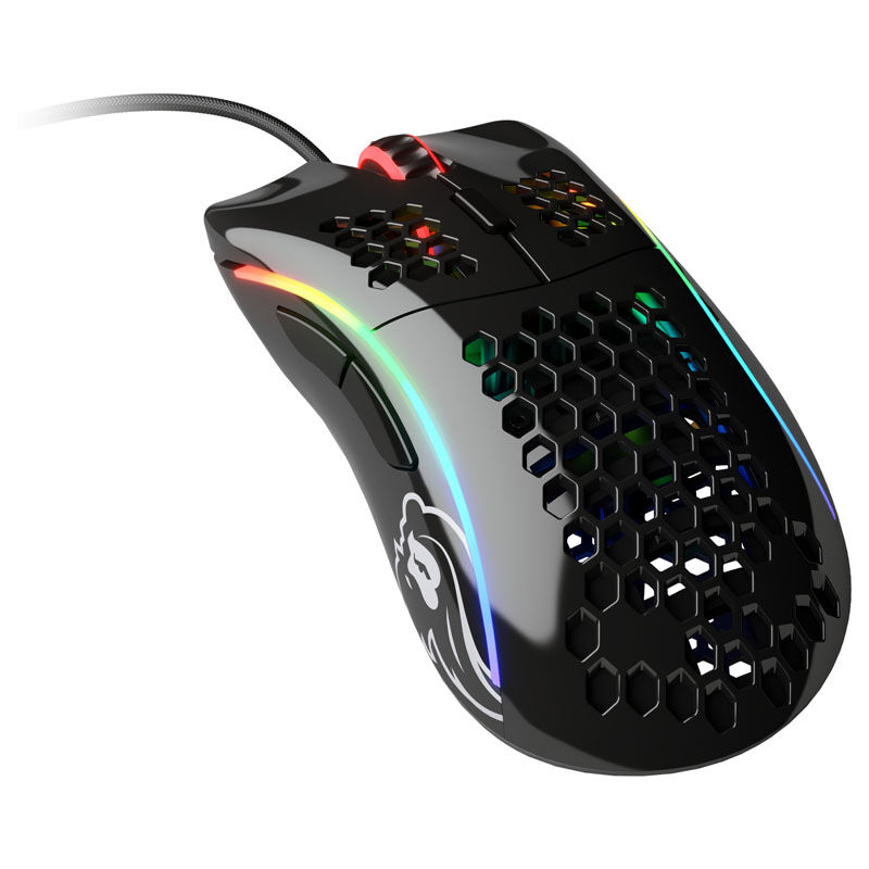 Glorious Model D gamingmus kablet 12000 DPI svart glossy forfra