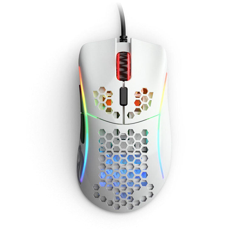 Glorious Model D- gamingmus kablet hvit glossy bakside