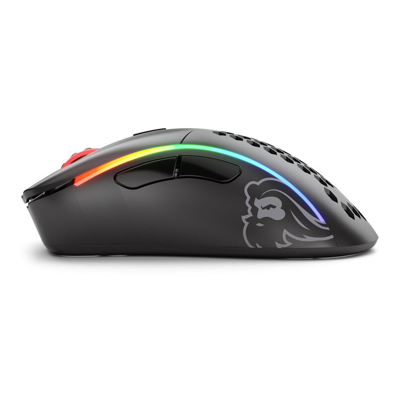 Glorious Model D- Wireless gamingmus svart matt montert på musematte