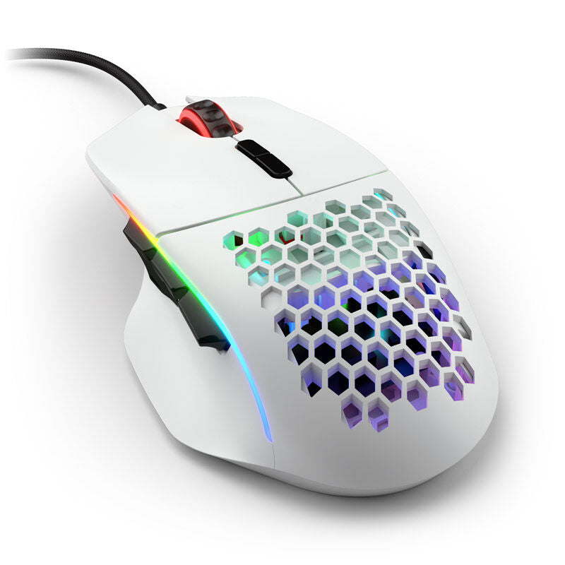 Glorious Model I gamingmus 19000 DPI RGB hvit matt forfra