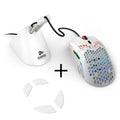 Glorious Model O gamingmus 12K DPI hvit glossy med bungee forfra