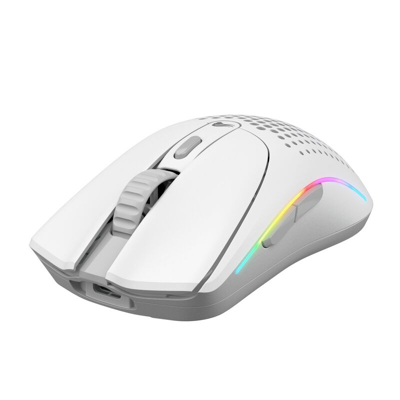 Glorious Model O 2 Mini trådløs gamingmus RGB 26K DPI matt-hvit forfra