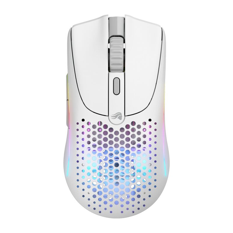 Detalj av Glorious Model O 2 Mini trådløs gamingmus RGB 26K DPI matt-hvit