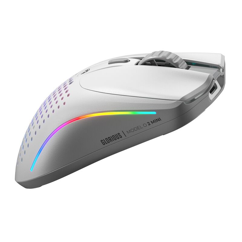 Glorious Model O 2 Mini trådløs gamingmus RGB 26K DPI matt-hvit med RGB-lys