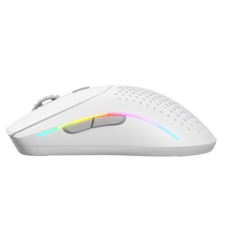 Glorious Model O 2 Mini trådløs gamingmus RGB 26K DPI matt-hvit i bruk