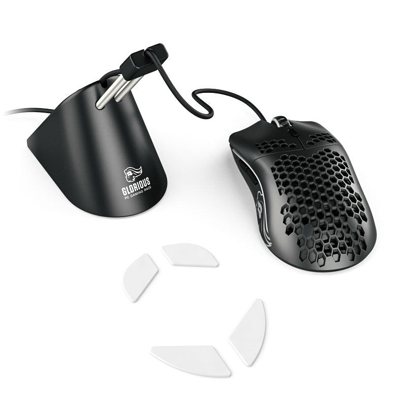 Glorious Model O gamingmus + Bungee + G-Skatez bundle svart forfra