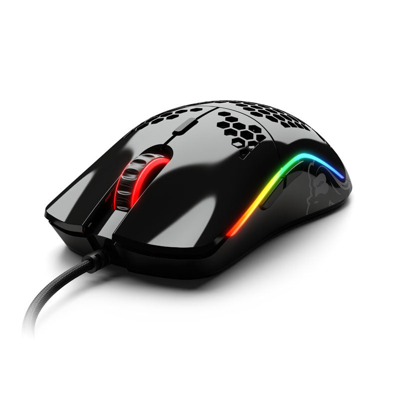 Glorious Model O- gamingmus svart glossy nærbilde av knapper