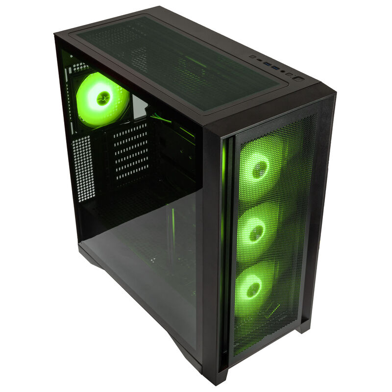 GSI SmartAssembly ARGB Mesh kabinett midtårn E-ATX 850 W PSU svart bakside