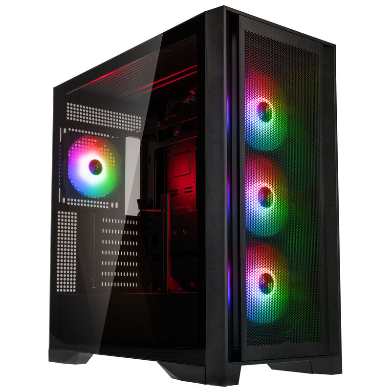 GSI SmartAssembly ARGB Mesh kabinett midtårn E-ATX 850 W PSU svart forfra