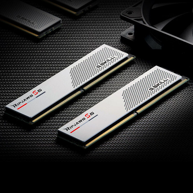 G.Skill Ripjaws S5 DDR5-5600 CL28 RAM 64 GB hvit detalj