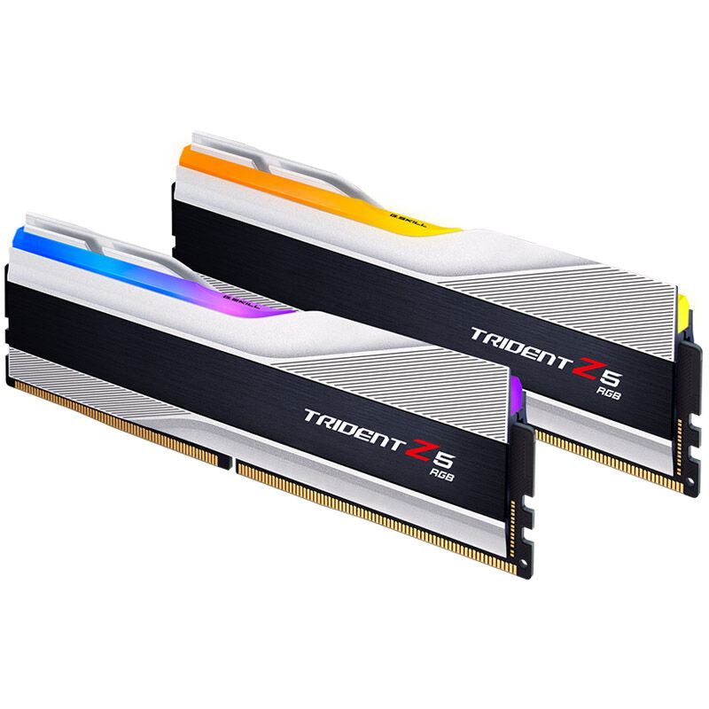 G.Skill Trident Z5 RGB DDR5-6000 CL30 RAM 64 GB sølv med RGB-effekter