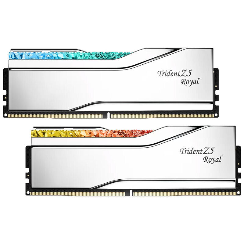 Bakside av G.Skill Trident Z5 Royal DDR5-6400 CL32 RAM 64 GB RGB sølv