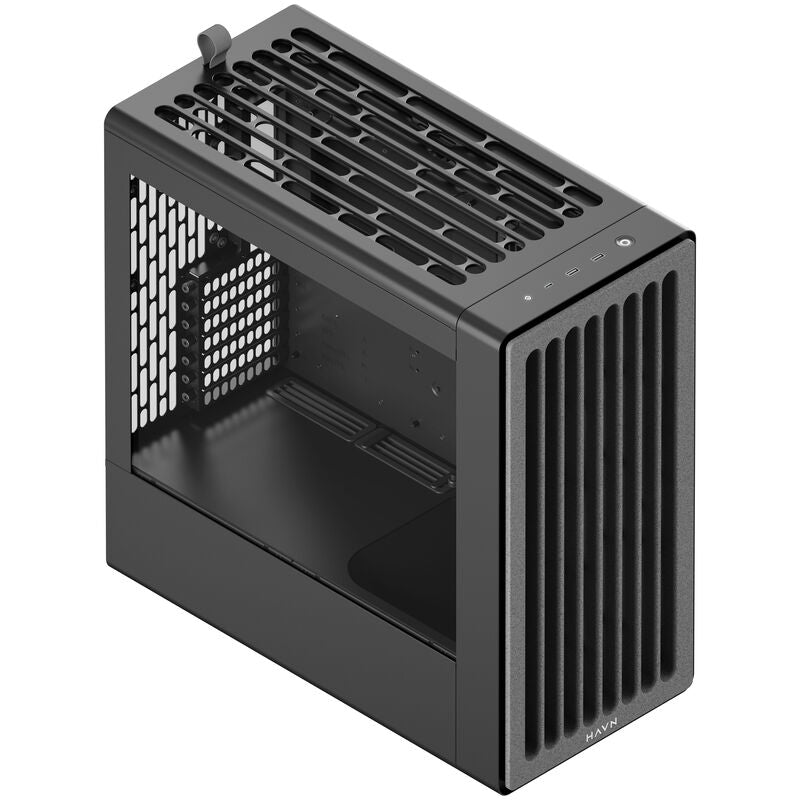 Detalj av HAVN BF 360 kabinett midtårn E-ATX herdet glass svart