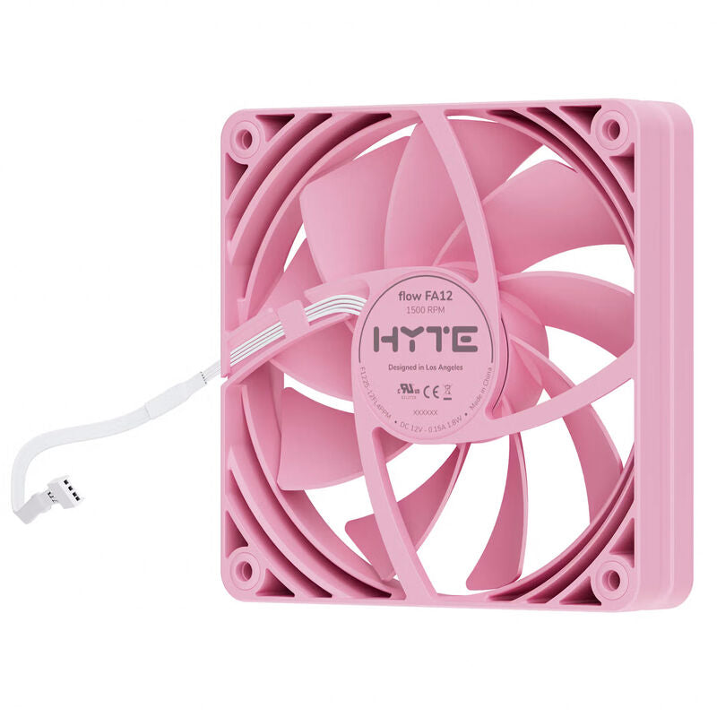 HYTE FA12 vifte 4-pakning 120 mm PWM Strawberry Milk montert i PC