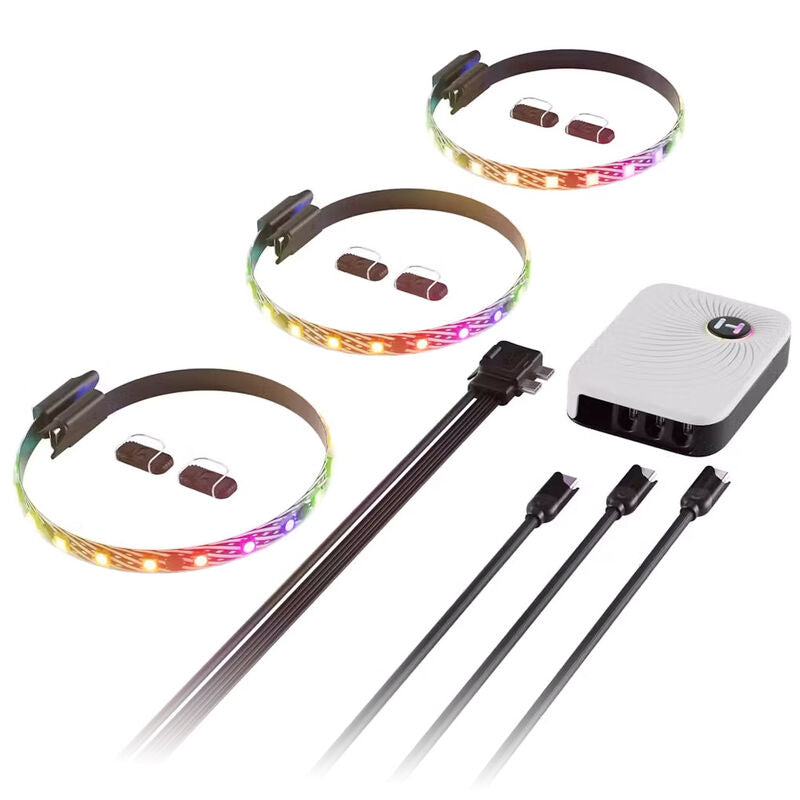 Hyte LS10 LED Strip x 3 + NP50 RGB-belysning forfra