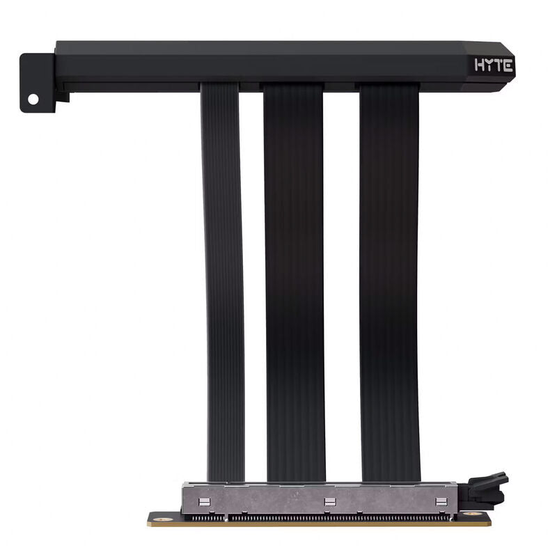 Detalj av HYTE PCIe 5.0 Hyper Riser-kabel 200 mm Pitch Black kontakt
