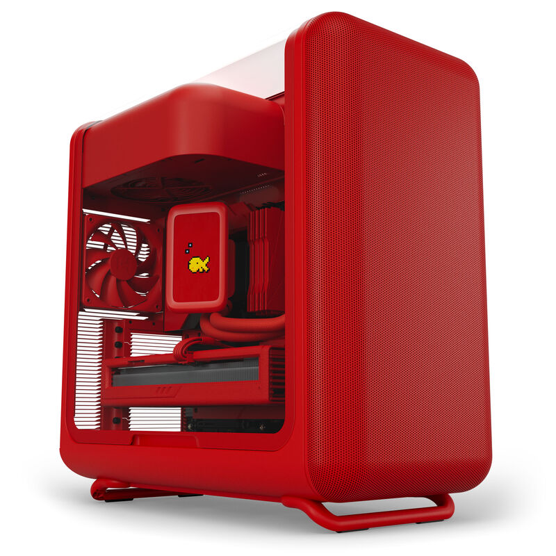 HYTE X50 kabinett midtårn E-ATX Wild Cherry bakside