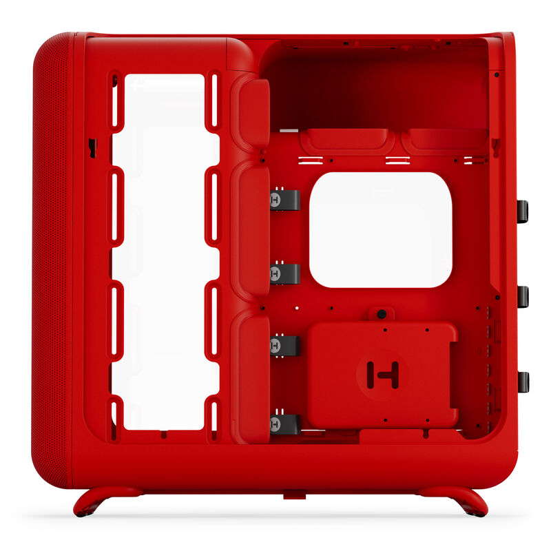 HYTE X50 kabinett midtårn E-ATX Wild Cherry med rødt tema