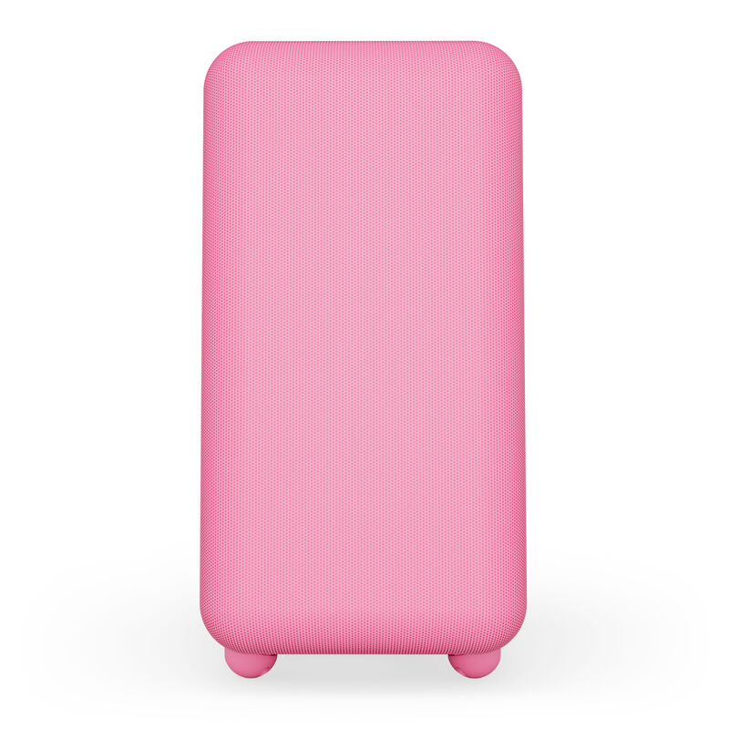 USB-porter på HYTE X50 kabinett midtårn E-ATX herdet glass Strawberry Milk