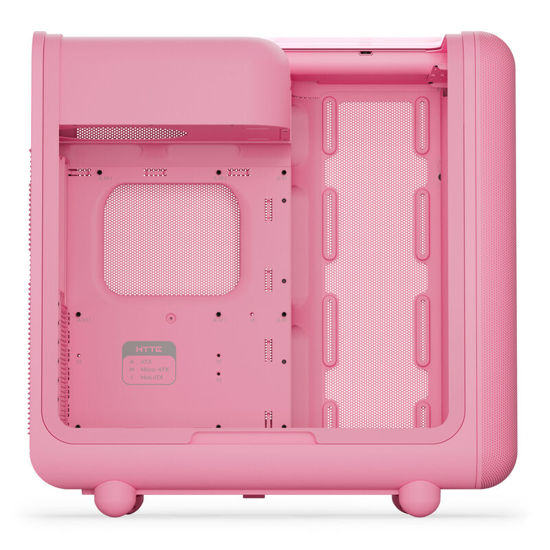 HYTE X50 kabinett midtårn E-ATX Strawberry Milk sidepanel mesh
