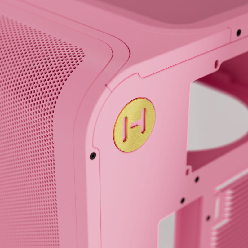HYTE X50 kabinett midtårn E-ATX Strawberry Milk strømenhet plassering