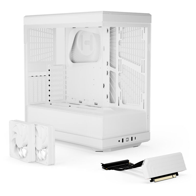 Hyte Y40 kabinett midtårn herdet glass Snow White bakside