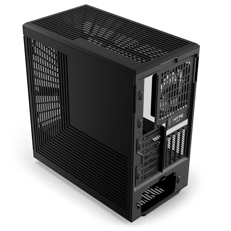 Hyte Y40 kabinett midtårn herdet glass PCIe 4.0 riser svart detalj av frontpanel