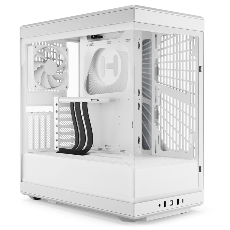 Hyte Y40 kabinett midtårn herdet glass Snow White forfra