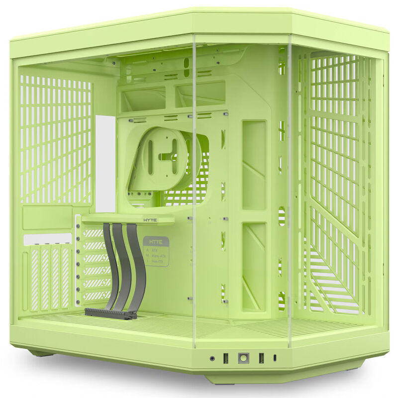 HYTE Y70 kabinett midtårn E-ATX herdet glass PCIe 4.0 Matcha Milk forfra