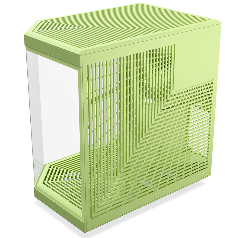 Nærbilde av USB-porter og frontpanel på HYTE Y70 kabinett