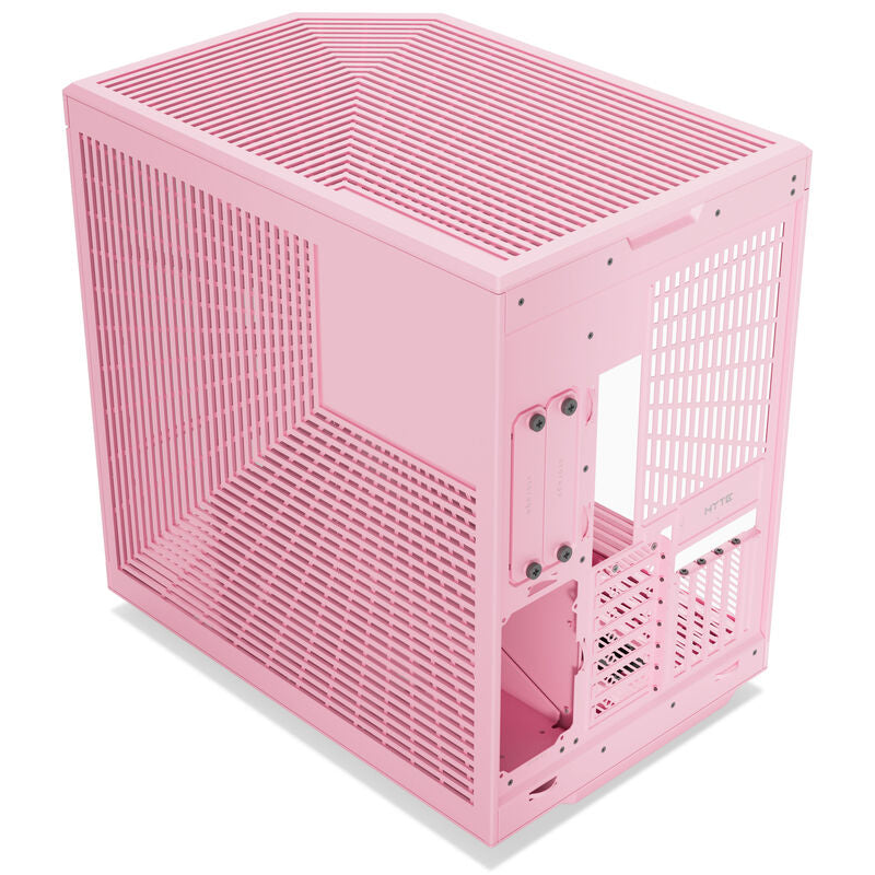 Montert grafikkort i Hyte Y70 kabinett midtårn E-ATX herdet glass Strawberry Milk