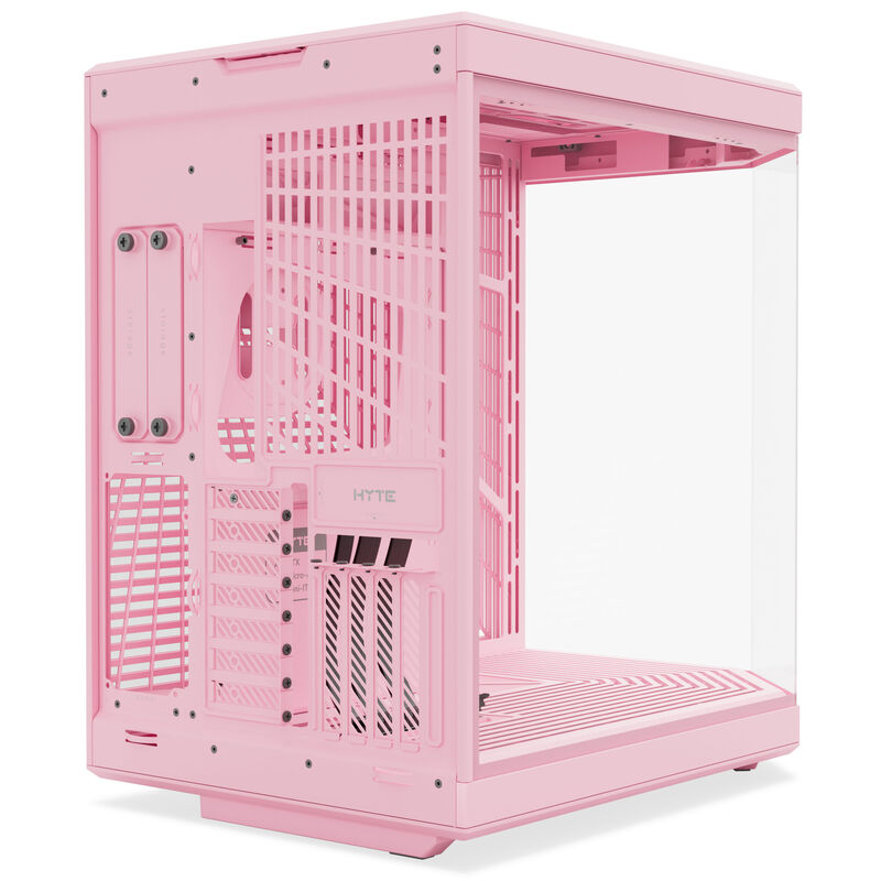Sidepanel med herdet glass på Hyte Y70 kabinett midtårn E-ATX herdet glass Strawberry Milk