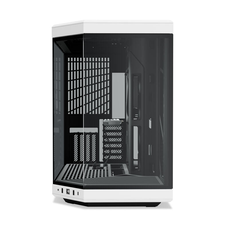 Hyte Y70 kabinett midtårn ATX herdet glass svart/hvit bakside