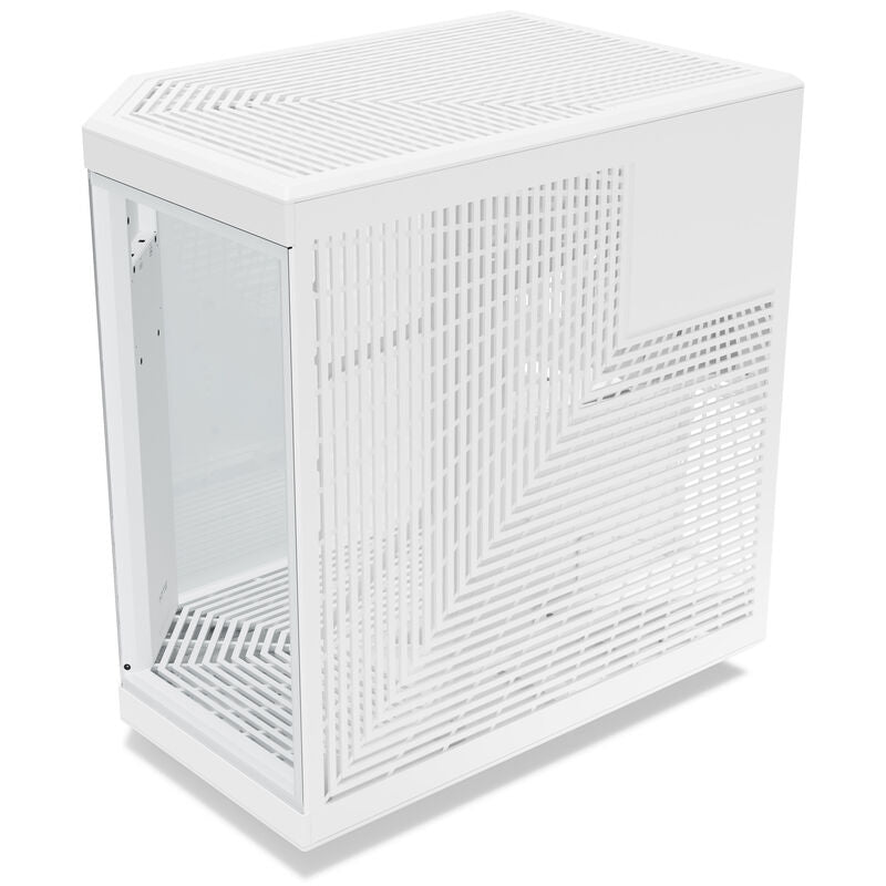 Hyte Y70 Touch Infinite kabinett midtårn hvit nærbilde av frontpanel