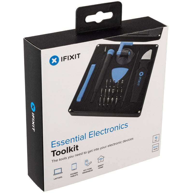 Nærbilde av iFixit Essential Electronics Toolkit verktøysett for reparasjon