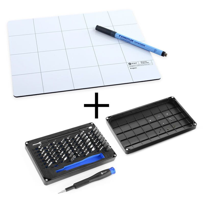 iFixit Mako 64 Bit Driver Kit + Pro Magnetic Project Mat forfra