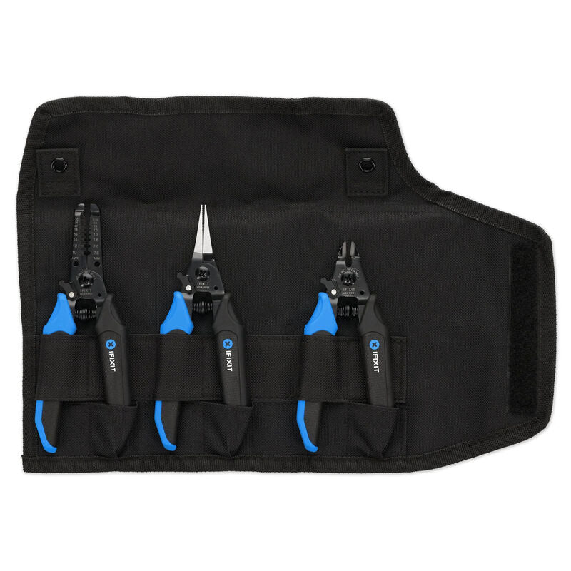 iFixit Mandible 3-delers tangsett svart/blå bakside
