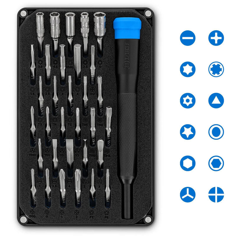 iFixit Pro Tech GO Toolkit verktøysett 32 bits svart detalj av bits