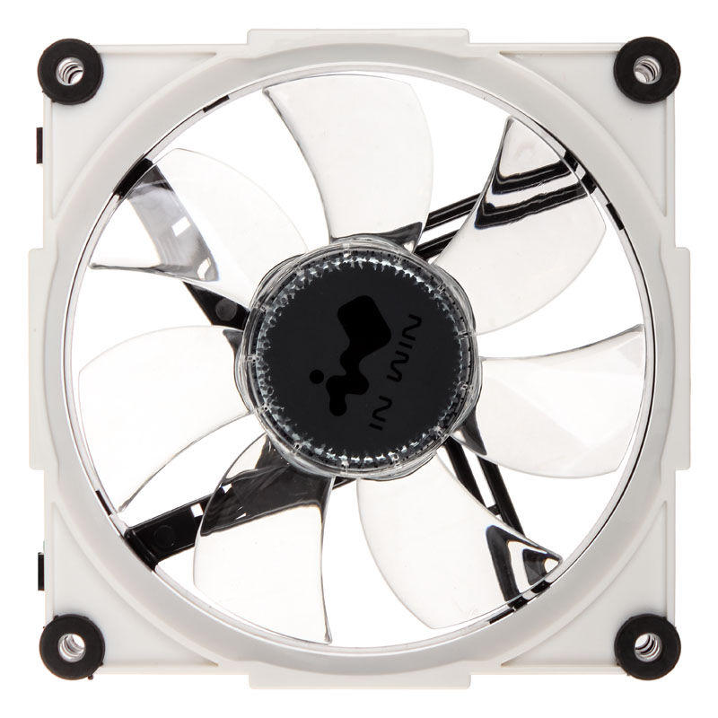 Detalj av IN WIN Aurora RGB vifte 120 mm 3-pakning svart/hvit