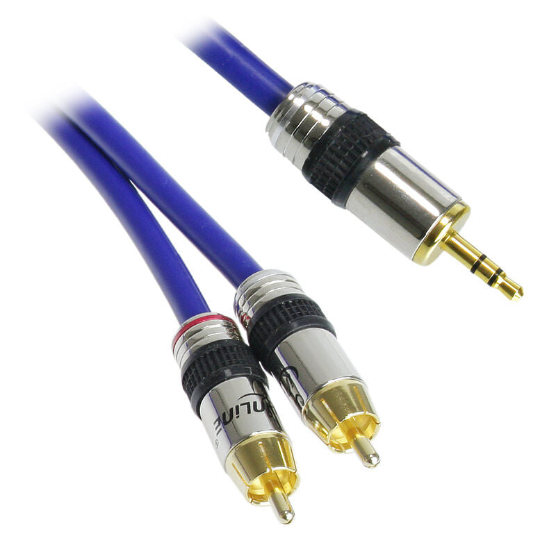 InLine 2x RCA til 3,5 mm jack audiokabel 2 m forfra