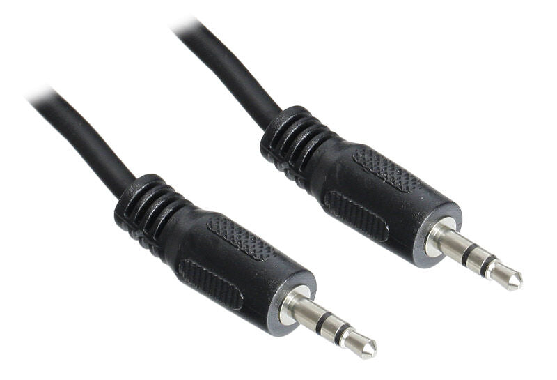 InLine 3,5 mm jack-kabel stereo hann/hann 10 m svart forfra