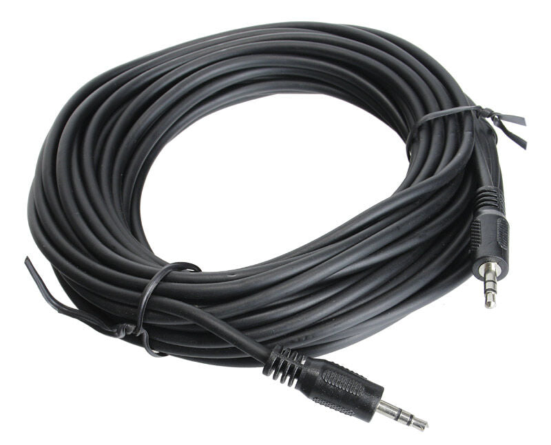 InLine 3,5 mm jack-kabel stereo hann/hann 10 m svart nærbilde av kontakt
