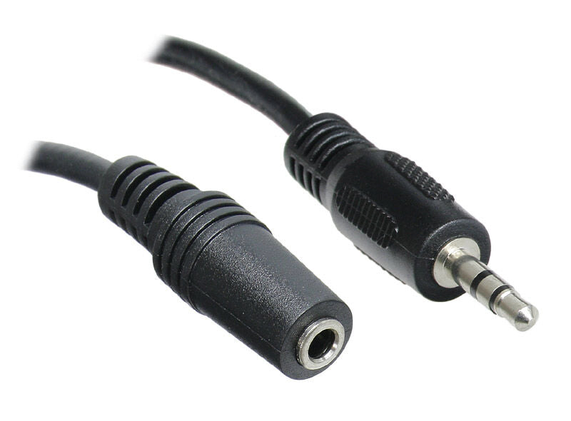 InLine 3,5 mm jack-skjøtekabel stereo hann/hunn 5 m svart forfra