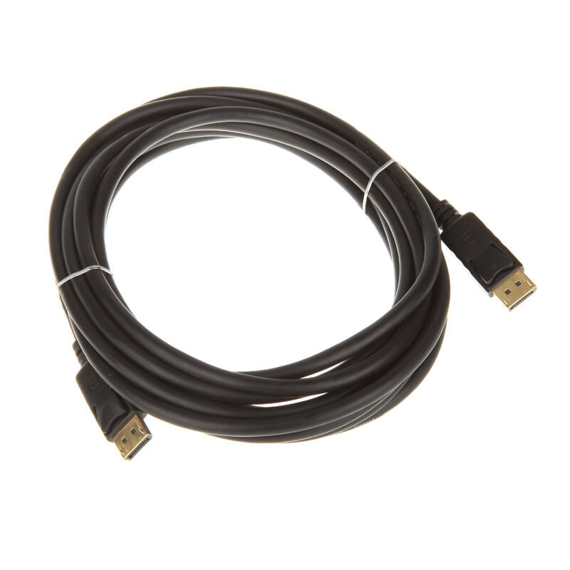 InLine 4K UHD DisplayPort kabel 5 m svart nærbilde av kontakt