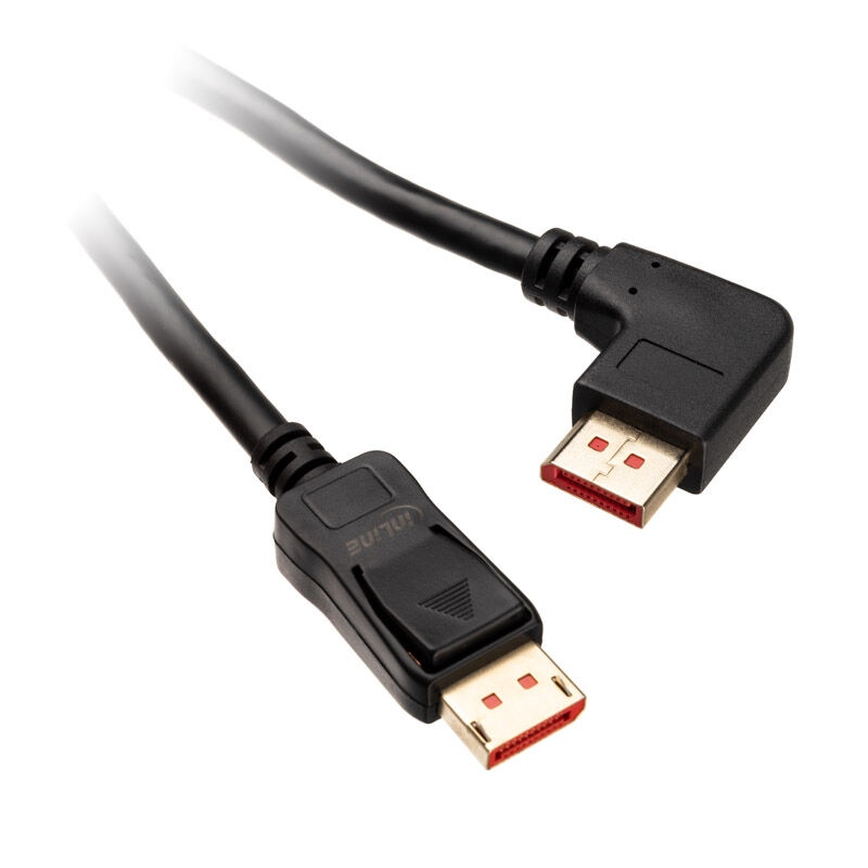 InLine 8K DisplayPort 1.4 kabel vinklet 2 m svart forfra