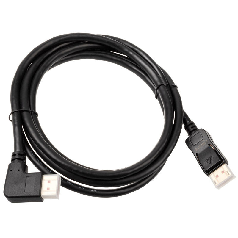 InLine 8K DisplayPort 1.4 kabel vinklet 2 m svart bakside