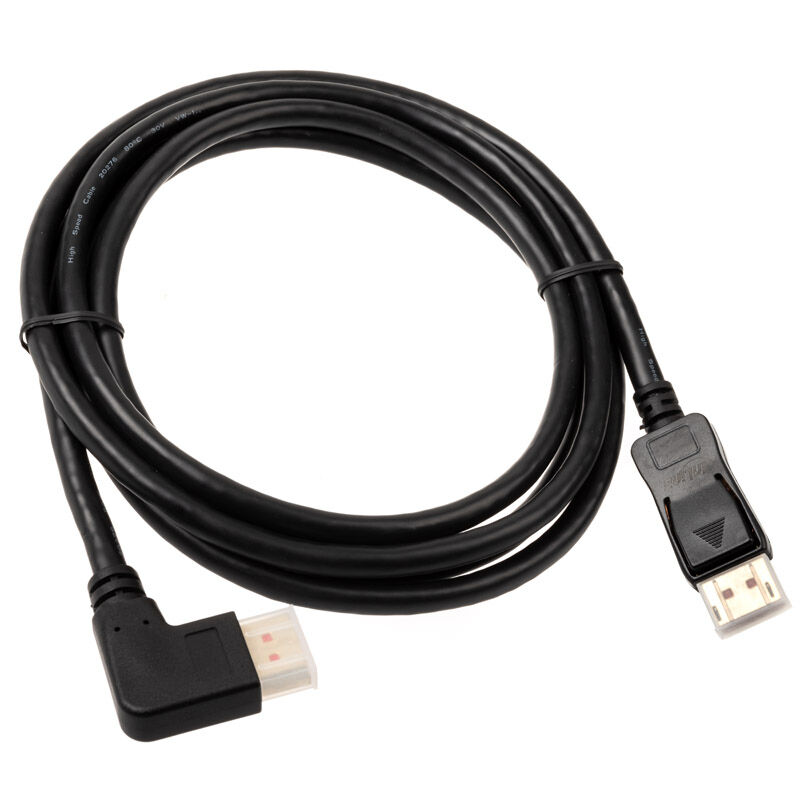 InLine 8K DisplayPort 1.4 kabel vinklet høyre 2 m svart baksiden